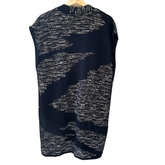 Chico’s Tweed Knit Long Line Contemporary Sweater Vest. Black White sz L - Picture 5 of 6